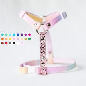 Velvet harness for small pets - rabbits, cats, ferrets and small dogs