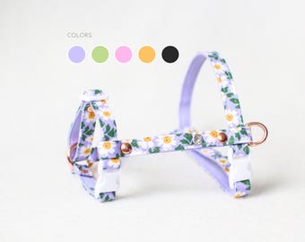 Arnés de flores personalizado para mascotas pequeñas: conejos, gatos, hurones y perros pequeños