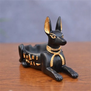 Carved Egyptian cat Ashtray- Vintage ashtray- Handmade egyptian art, Ashtray- Decoration Gift Figurines- Egyptian Pharaoh- Anubis Sphinx