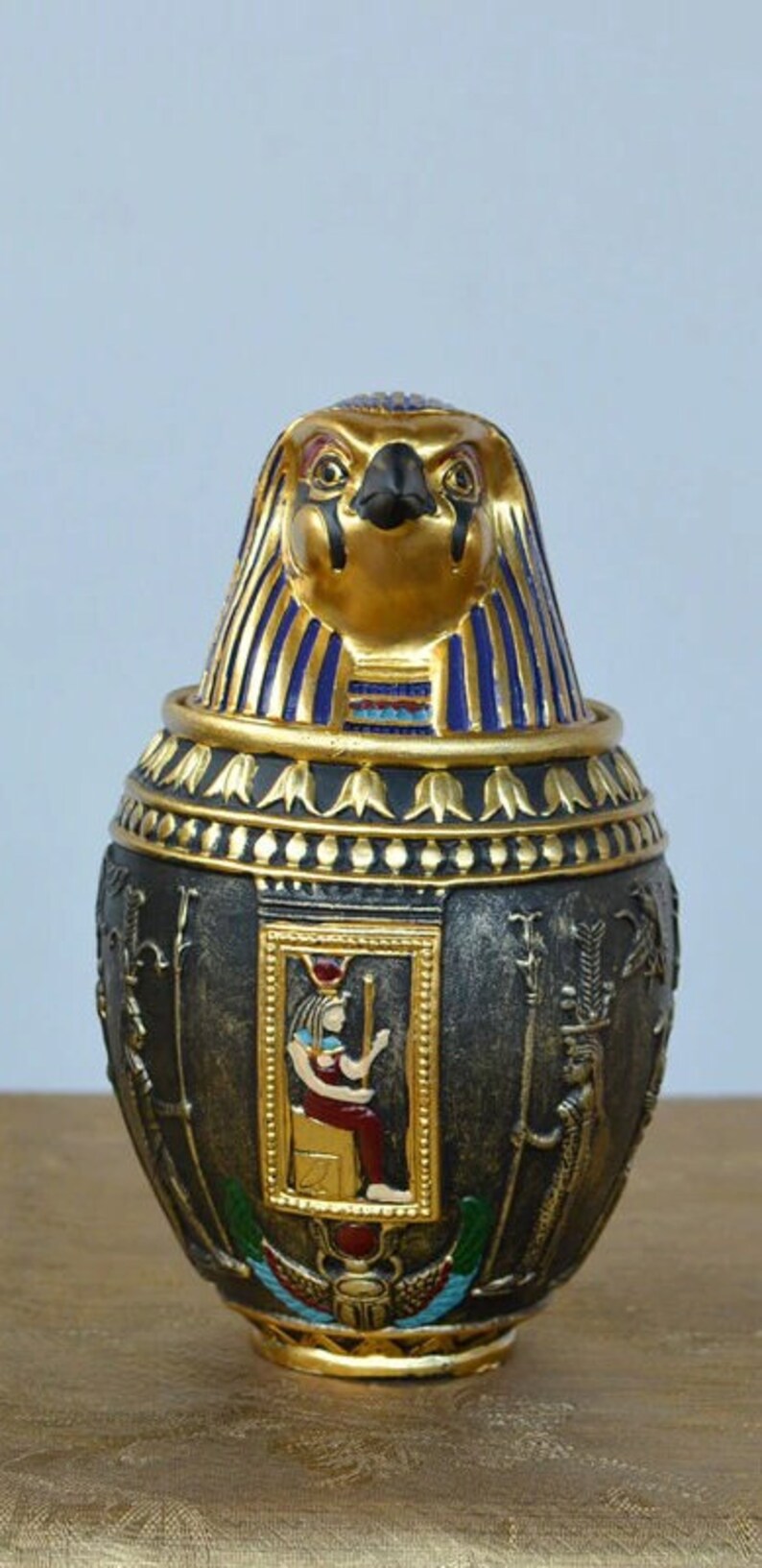 Ancient Egyptian Pot Storage Figurines Egypt Pharaoh Holy Room