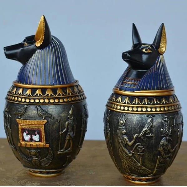 Ancient Egyptian cat- Pot Storage figurines- Egypt pharaoh Holy room decoration resin- Art & crafts- Home decoration- Accessory-Storage-Gift