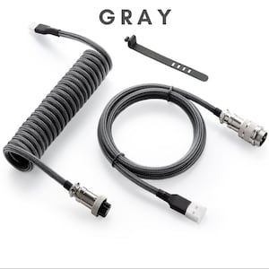 Coiled Mechanical Keyboard Cable. USB C to USB A.