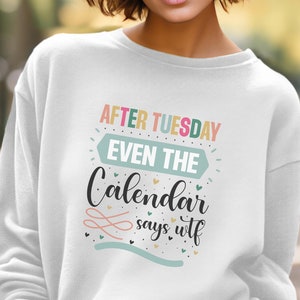 WTF Sarcastic Funny Quote Sweatshirt, Sassy Snarky Humor, Quirky Cute Sarcasm, Bold Attitude Shirt, Funny Text Tired Weekday Sweater