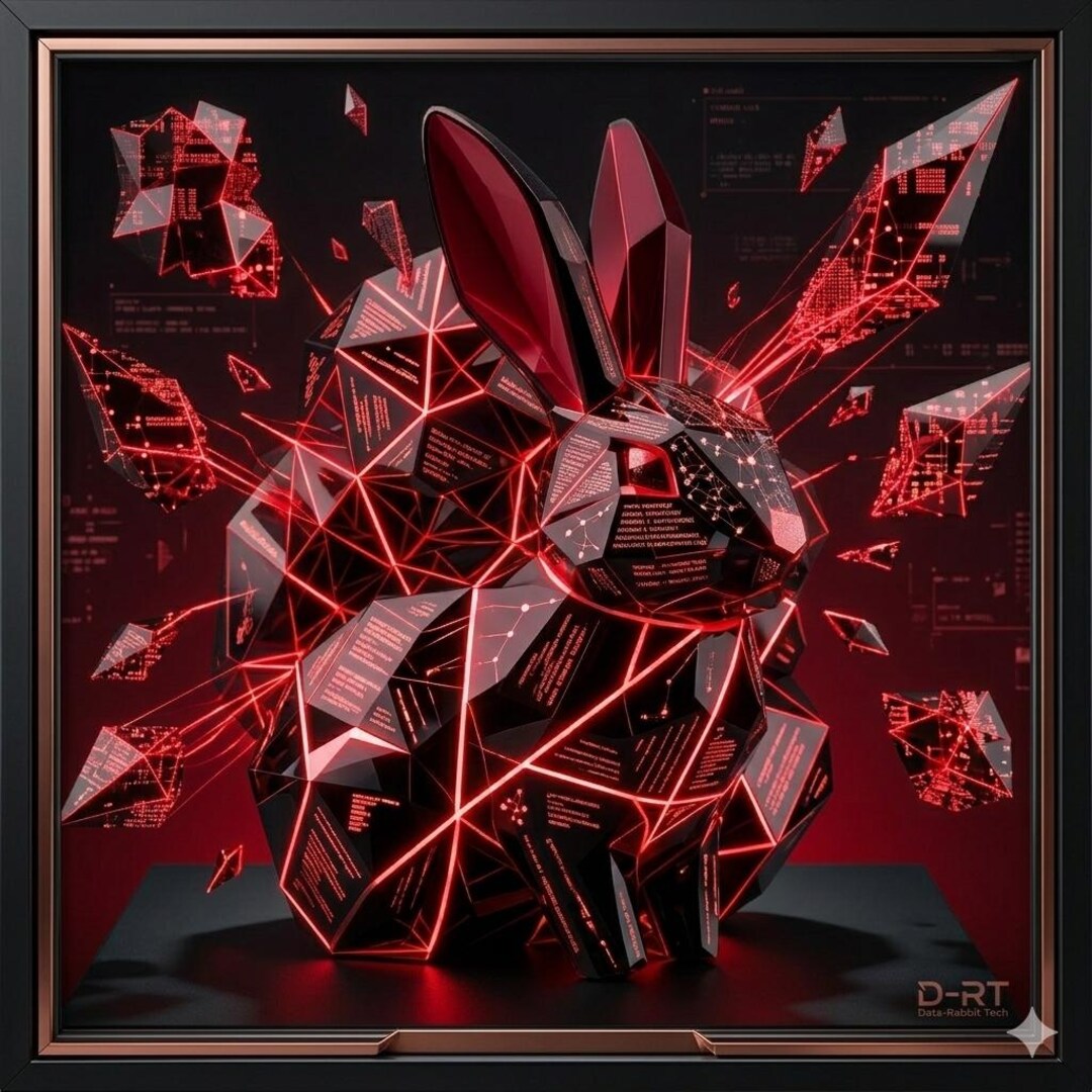 Geometric Glass Rabbit Geometric Rabbit Artwork Large Framed Geometric Black & Gold Rabbit Art ...