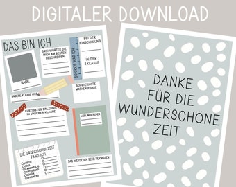 Abschiedsbuch Grundschule, PDF Datei zum herunterladen, Erinnerungsbuch Klassenlehrer, Abschiedsgeschenk