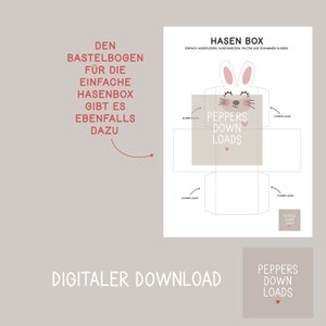 Osterkörbchen zum Selberbasteln, Osterhasenkörbchen PDF-Datei mit Bastelanleitung und Bastelbogen image 3