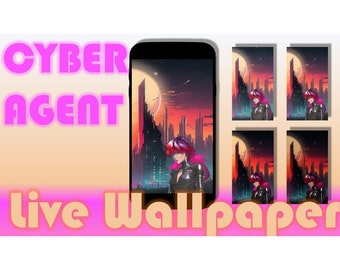 LIVE WALLPAPER SMARTPHONE - Cyber Agent & Cyber Punk Retro (15s loop, Vertical)