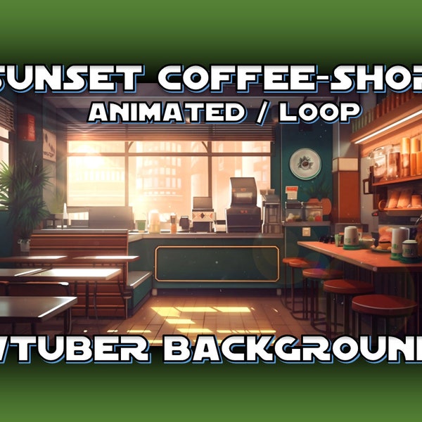 VTUBER ANIMATED BACKGROUND - Coffee Shop (loop, 1080p)