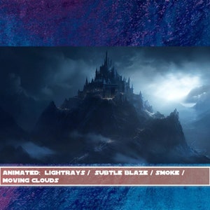 ANIMATED BACKGROUND Vtuber Dark Castle loop, 1080p, stream overlay, dark, gothic image 2