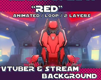 ANIMATED STREAM BACKGROUND | Mech Cockpit Red (loop, 1080p, stream overlay)