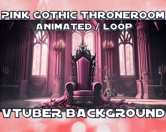 VTUBER ANIMATED BACKGROUND - Pink Gothic Throne Room (loop, 1080p)