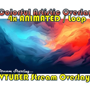 VTUBER STREAM OVERLAY - Colorful and Artistic (4 Animations | Loop)