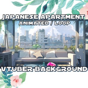 VTUBER ANIMATED BACKGROUND - Japanese Apartment (loop, 1080p, stream asset)