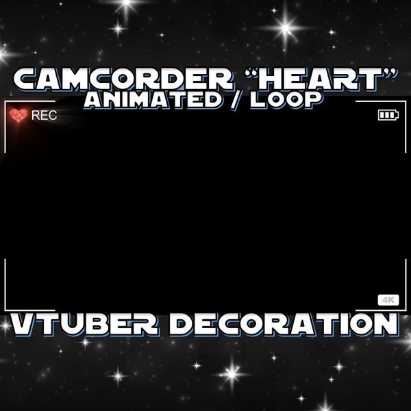 ANIMATED VTUBER DECORATION | Camcorder Frame Heart (loop, 1080p, stream overlay, webm)