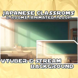 ANIMATED VTUBER BACKGROUND | Japanese Classrooms (loop, 1080p, stream overlay, cozy, lofi)