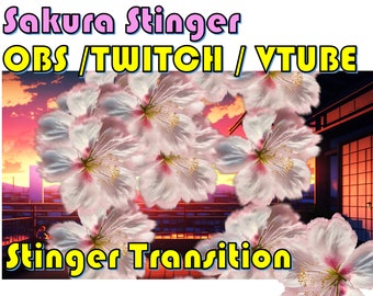 VTUBER STINGER Transition - Pink Cherry Blossom (OBS Studio, Animated Stream Transition, Twitch Stinger Transition)