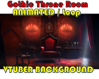 VTUBER ANIMATED BACKGROUND - Gothic Throne Room (loop, 1080p)