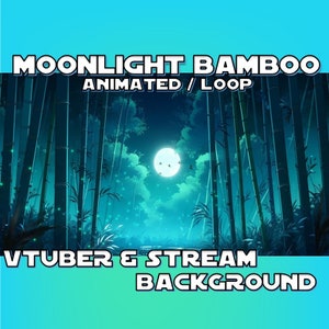 ANIMATED STREAM BACKGROUND | Moonlight Bamboo Forrest (loop, 1080p, stream overlay)