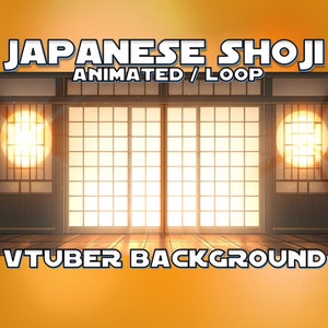 ANIMATED VTUBER BACKGROUND | Japanese Shoji Slide Doors Room (loop, 1080p, stream overlay, cozy)