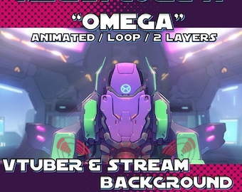 ANIMATED STREAM BACKGROUND | Mech Cockpit Omega (loop, 1080p, stream overlay)