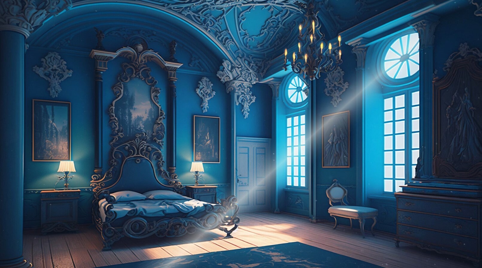 背景ボードPRINCESS ROOM〜PASTEL BLUE