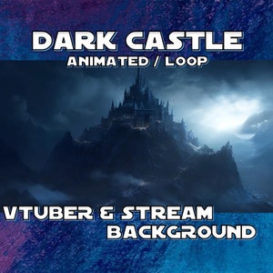 ANIMATED BACKGROUND Vtuber Dark Castle loop, 1080p, stream overlay, dark, gothic image 1