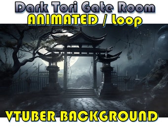 VTUBER ANIMATED BACKGROUND - Dark Fantasy Tori Gate (Loop, 1080p)