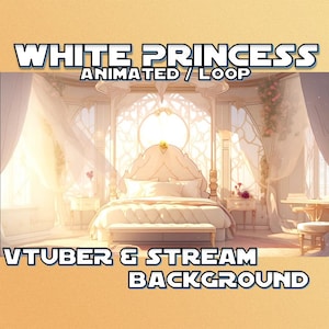 ANIMATED STREAM BACKGROUND | White Princess Room (loop, 1080p, stream overlay,vtuber)