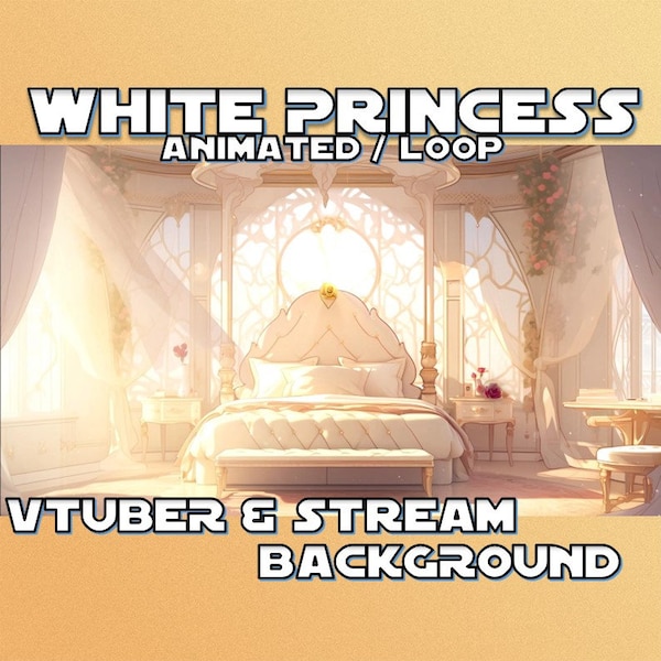 ANIMATED STREAM BACKGROUND | White Princess Room (loop, 1080p, stream overlay,vtuber)