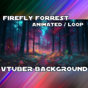 VTUBER ANIMATED BACKGROUND - Magic Firefly Forrest (loop | 1080p | fantasy | twitch overlay | stream overlay)