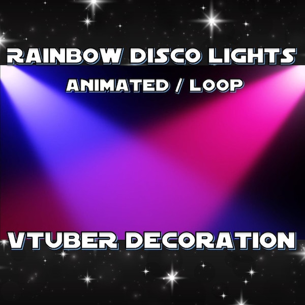 ANIMATED VTUBER DECORATION | Disco Lights Rainbow(loop, 1080p, stream overlay, webm)