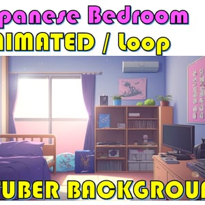 VTUBER ANIMATED BACKGROUND - Japanese Bedroom (loop, 1080p)