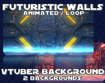 ANIMATED VTUBER BACKGROUND | Futuristic Walls (loop, 1080p, stream overlay, Future)