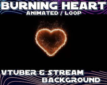 Burning Heart Animated Stream Background: 1080p Loop (Digital Download)
