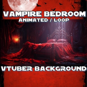 ANIMATED STREAM BACKGROUND | Vampire Bedroom (loop, 1080p, stream overlay, vtuber)