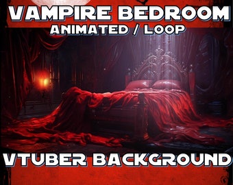 ANIMATED STREAM BACKGROUND | Vampire Bedroom (loop, 1080p, stream overlay, vtuber)