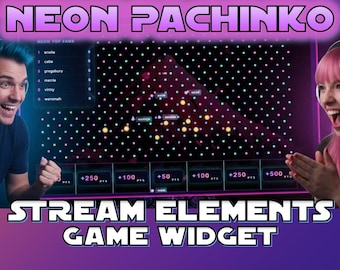STREAMELEMENTS INTERACTIVE WIDGET | Neon Pachinko (Overlay, Mini-Game, obs)