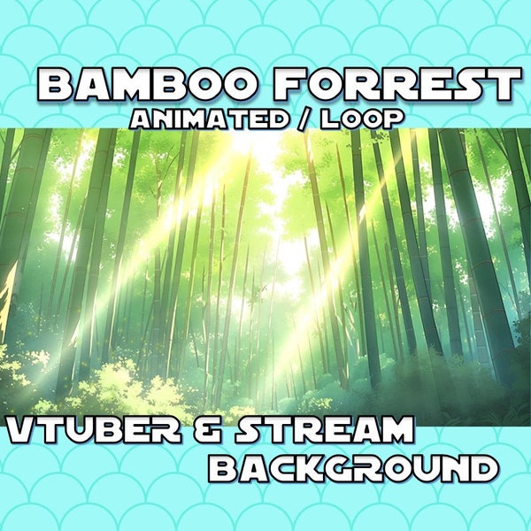 ANIMATED BACKGROUND VTUBER | Japanese Bamboo Forrest (loop, 1080p, stream overlay, cozy)