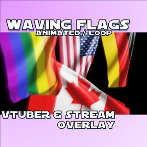 ANIMATED STREAM OVERLAY | Waving Flags (loop, 1080p, alpha, rainbow, vtuber)