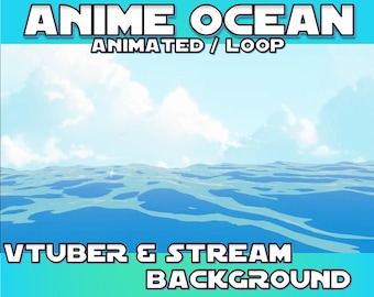 ANIMATED STREAM BACKGROUND | Cozy Anime Ocean (loop, 1080p, stream overlay,vtuber)