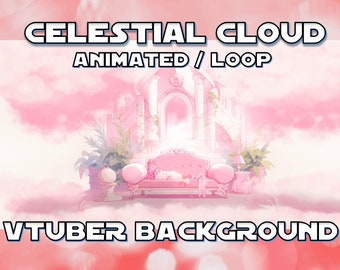ANIMATED VTUBER BACKGROUND | Pink Celestial Cloud (loop, 1080p, stream overlay, cozy, lofi)