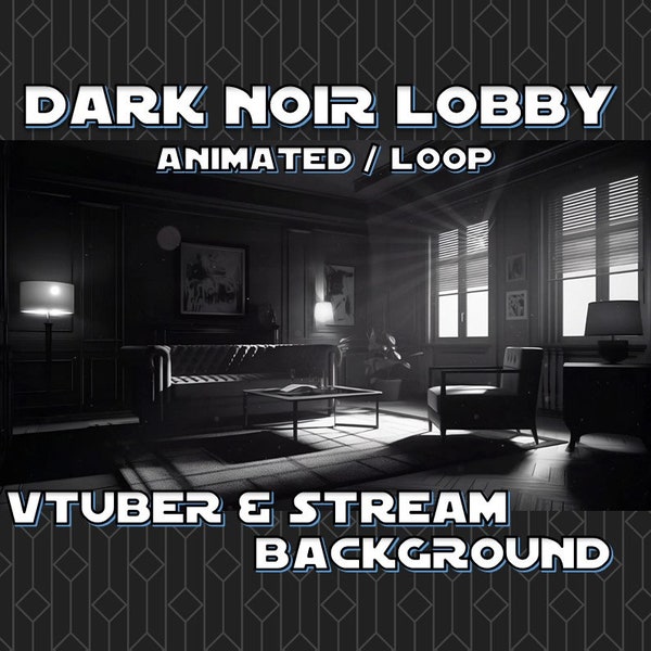 ANIMATED BACKGROUND | Dark NOIR Lobby (loop, 1080p, stream overlay, cozy, noir)