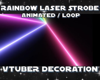 ANIMATED VTUBER DECORATION | Disco Rainbow Laser Strobe(loop, 1080p, stream overlay, webm)