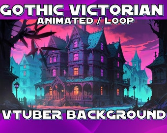 ANIMATED VTUBER BACKGROUND | Gothic Victorian House (loop, 1080p, stream overlay, fantasy)