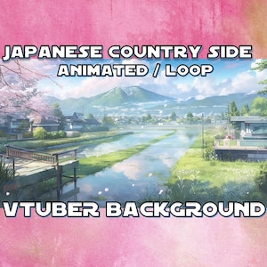 VTUBER ANIMATED BACKGROUND - Romantic Japanese Countryside  (loop, 1080p, stream asset)