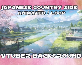 VTUBER ANIMATED BACKGROUND - Romantic Japanese Countryside  (loop, 1080p, stream asset)