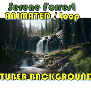 VTUBER ANIMATED BACKGROUND - Serene Forrest (loop, 1080p)