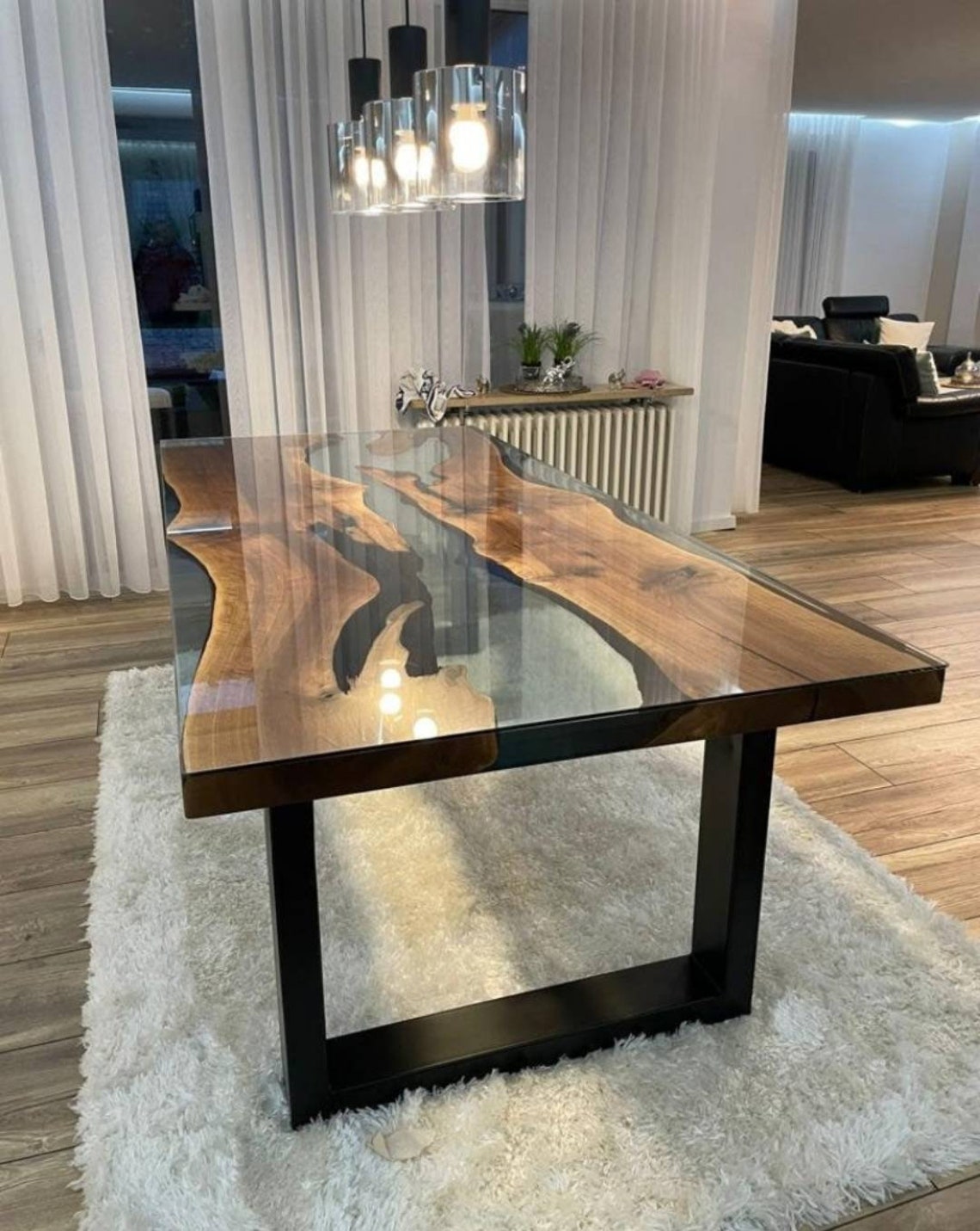Epoxy Table, Custom Dining Table, Resin Dining Room Table, Live Edge