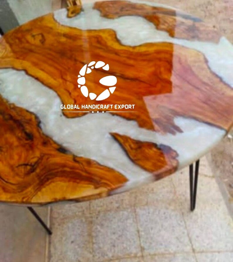 White Epoxy Resin Round Table Top, Center Table Top, Customisation is Available for Your
