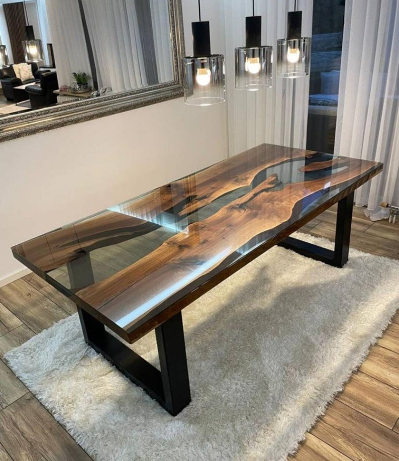 Epoxy Table, Custom Dining Table, Resin Dining Room Table, Live Edge Table, Epoxy Kitchen Table